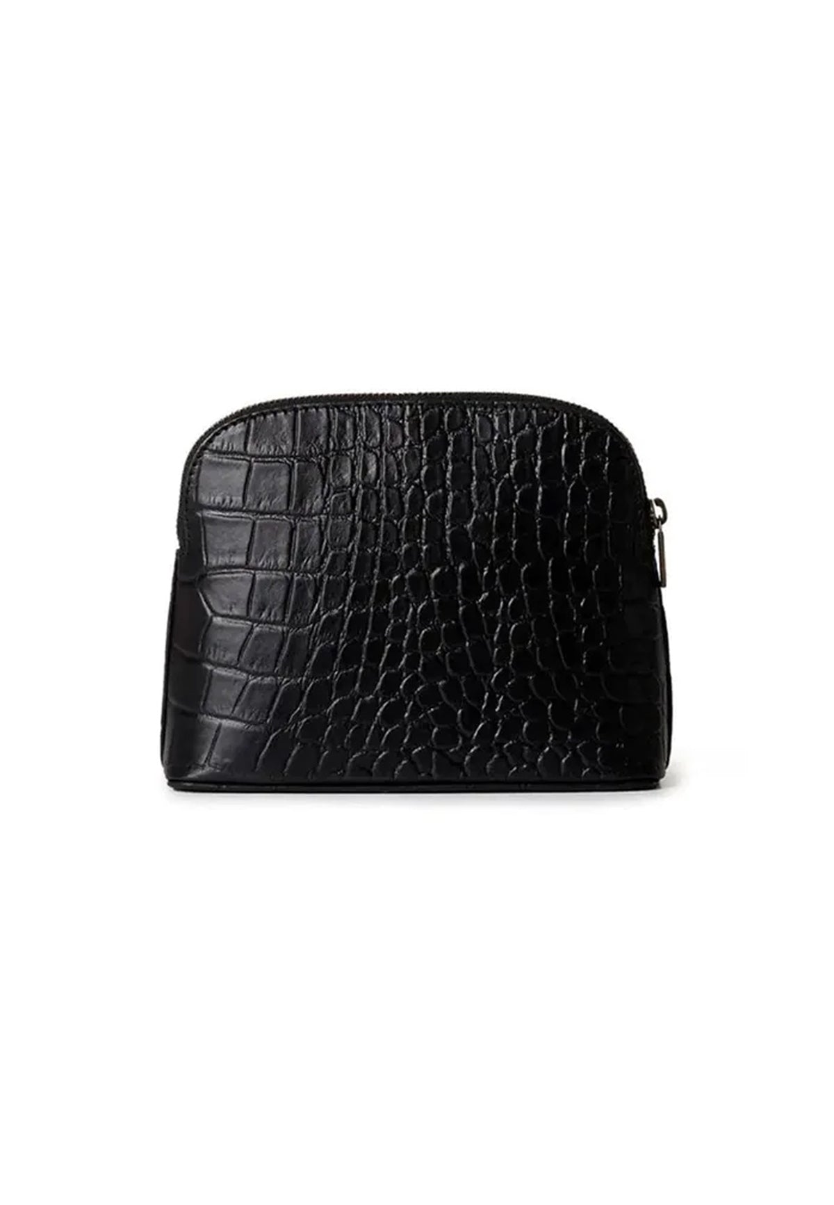 COSMETIC POUCH BLACK CROCO CLASSIC LEATHER