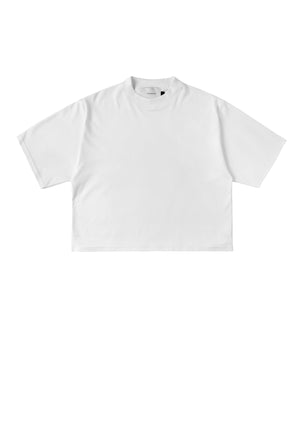 CROPPED RIGHTS T-SHIRT WHITE - Moeon