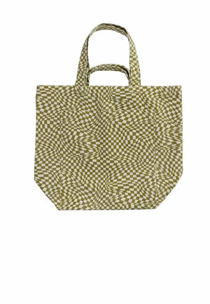 GIANT POCKET TOTE MOSS TRIPPY CHECKER - Moeon