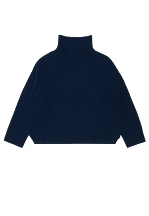 LAMBSWOOL STRUCTURE SWEATER ROYAL BLUE - Moeon