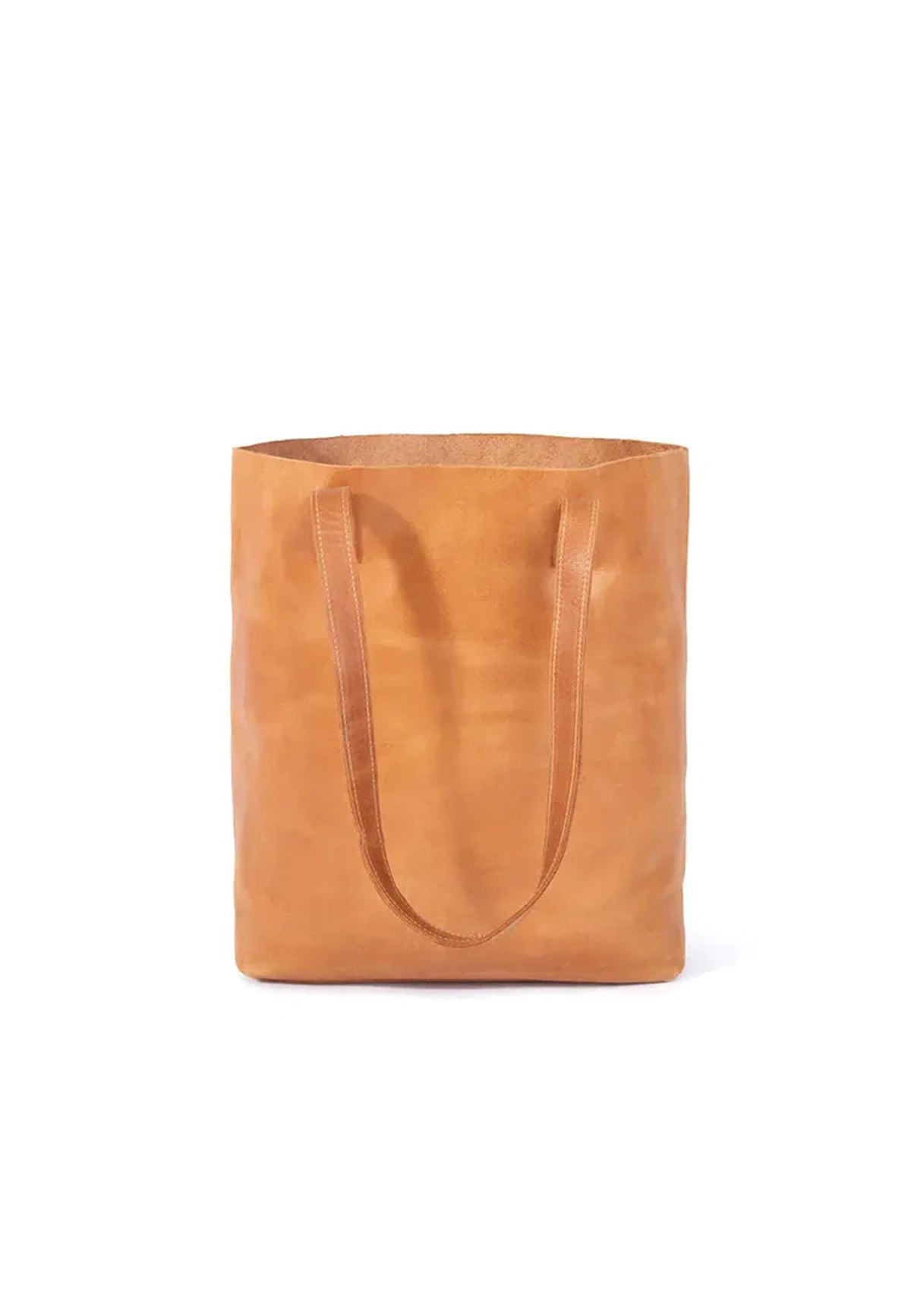 LEATHER TOTE BAG CAMEL