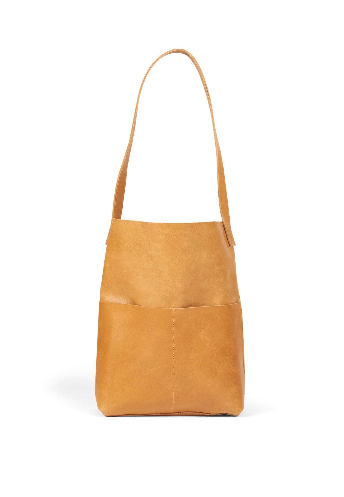 LEATHER TOTE BAG TWO POCKETS NATURAL