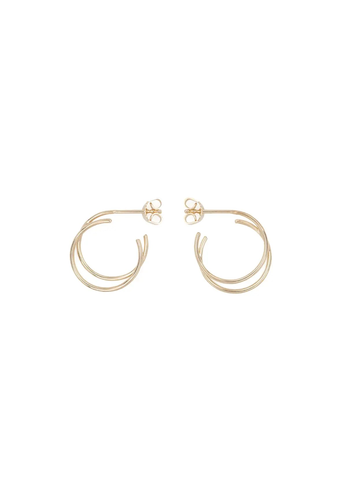 PARALLEL HOOPS GOLD
