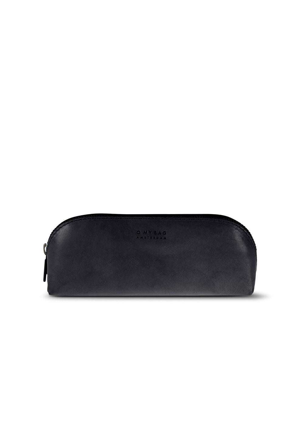 PENCIL CASE LARGE BLACK CLASSIC LEATHER - Moeon