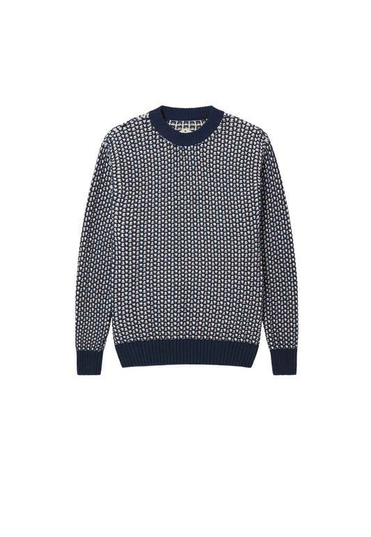 SANTOS KNITTED SWEATER NAVY - Moeon
